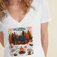 Cozy Reading Cabin Retreat Fall Bookish Autumn Cozy Reader Women's Jersey Short Sleeve Deep V-Neck Tshirt