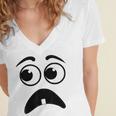 Creepy Face Carrot Halloween Book Character Costume Women's Jersey Short Sleeve Deep V-Neck Tshirt Creepy Face Carrot Halloween Book Character Costume Women's Jersey Short Sleeve Deep V-Neck Tshirt