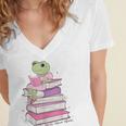 Cute Book Lover Frog Pretty Girls Read Books Kawaii Reading Women's Jersey Short Sleeve Deep V-Neck Tshirt Cute Book Lover Frog Pretty Girls Read Books Kawaii Reading Women's Jersey Short Sleeve Deep V-Neck Tshirt