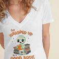 Cute Halloween Teacher Librarian Mummy Reading Books Women's Jersey Short Sleeve Deep V-Neck Tshirt Cute Halloween Teacher Librarian Mummy Reading Books Women's Jersey Short Sleeve Deep V-Neck Tshirt