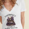 Dark Romance Book Emotionally Attached Fictional Characters Women's Jersey Short Sleeve Deep V-Neck Tshirt