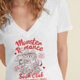 Dark Romance Reader Reading Monster Romance Book Club Women's Jersey Short Sleeve Deep V-Neck Tshirt