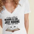 A Day Without Reading Is Like I Have No Idea Women Books Women's Jersey Short Sleeve Deep V-Neck Tshirt A Day Without Reading Is Like I Have No Idea Women Books Women's Jersey Short Sleeve Deep V-Neck Tshirt