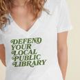 Defend Your Local Public Library For Book Lovers Women's Jersey Short Sleeve Deep V-Neck Tshirt Defend Your Local Public Library For Book Lovers Women's Jersey Short Sleeve Deep V-Neck Tshirt
