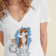Disney Ink And Paint Shere Khan From The Jungle Book 1967 Women's Jersey Short Sleeve Deep V-Neck Tshirt Disney Ink And Paint Shere Khan From The Jungle Book 1967 Women's Jersey Short Sleeve Deep V-Neck Tshirt