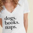 Dogs Books Naps Lovers Women's Jersey Short Sleeve Deep V-Neck Tshirt Dogs Books Naps Lovers Women's Jersey Short Sleeve Deep V-Neck Tshirt