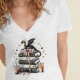 Dragon Hoard Of Books Reading Lover Cute Art Women's Jersey Short Sleeve Deep V-Neck Tshirt