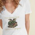 Easily Distracted By Books And Dragons Graphic Premium Women's Jersey Short Sleeve Deep V-Neck Tshirt