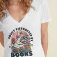 Easily Distracted By Books Read Goose Lover Bookworm Reading Women's Jersey Short Sleeve Deep V-Neck Tshirt Easily Distracted By Books Read Goose Lover Bookworm Reading Women's Jersey Short Sleeve Deep V-Neck Tshirt