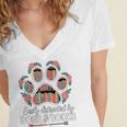 Easily Distracted By Dogs And Books Reading Women's Jersey Short Sleeve Deep V-Neck Tshirt