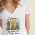 Easily Distracted By Plants And Books Bookworm Gardening Women's Jersey Short Sleeve Deep V-Neck Tshirt Easily Distracted By Plants And Books Bookworm Gardening Women's Jersey Short Sleeve Deep V-Neck Tshirt