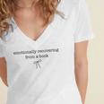 Emotionally Recovering From a Book Subtle Book Lover Women's Jersey Short Sleeve Deep V-Neck Tshirt