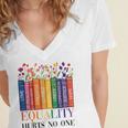 Equality Hurts No One LGBTQ Pride Books And Flowers Women's Jersey Short Sleeve Deep V-Neck Tshirt Equality Hurts No One LGBTQ Pride Books And Flowers Women's Jersey Short Sleeve Deep V-Neck Tshirt