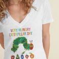 Eric Carle Very Hungry Caterpillar Day Children's Book Women's Jersey Short Sleeve Deep V-Neck Tshirt