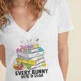 Every Bunny Loves To Read Easter Cute Reading Books Lover Women's Jersey Short Sleeve Deep V-Neck Tshirt Every Bunny Loves To Read Easter Cute Reading Books Lover Women's Jersey Short Sleeve Deep V-Neck Tshirt