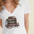 Fantasy Drama Tragedy Gothic Book Lover Bookworm Women's Jersey Short Sleeve Deep V-Neck Tshirt