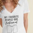 My Favorite People Are Fictional Book Reader Lover Women's Jersey Short Sleeve Deep V-Neck Tshirt My Favorite People Are Fictional Book Reader Lover Women's Jersey Short Sleeve Deep V-Neck Tshirt