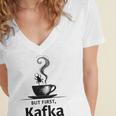 But First Kafka Coffee For Literature & Book Lovers Women's Jersey Short Sleeve Deep V-Neck Tshirt But First Kafka Coffee For Literature & Book Lovers Women's Jersey Short Sleeve Deep V-Neck Tshirt