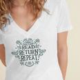 Floral “Read Return Repeat” Book Lovers Readers Librarians Women's Jersey Short Sleeve Deep V-Neck Tshirt Floral “Read Return Repeat” Book Lovers Readers Librarians Women's Jersey Short Sleeve Deep V-Neck Tshirt