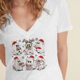 Ghost Book Reading Christmas Books Lover Teacher Kids Women's Jersey Short Sleeve Deep V-Neck Tshirt