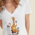 Giraffe Reading Tea Books Coffee Book Lover Graphic Women's Jersey Short Sleeve Deep V-Neck Tshirt Giraffe Reading Tea Books Coffee Book Lover Graphic Women's Jersey Short Sleeve Deep V-Neck Tshirt