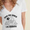 GIVE ME Space I'm Reading Kids Astronaut Book Reader Meme Premium Tri-Blend Women's Jersey Short Sleeve Deep V-Neck Tshirt