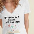 If You Give Me A Student I Will Love Them Book Magic Premium Tri-Blend Women's Jersey Short Sleeve Deep V-Neck Tshirt