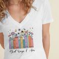 God Says I Am Floral Book Cute Christian Girl Teen Religious Women's Jersey Short Sleeve Deep V-Neck Tshirt God Says I Am Floral Book Cute Christian Girl Teen Religious Women's Jersey Short Sleeve Deep V-Neck Tshirt