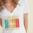 I Like Golf And Maybe 3 People Introvert Women's Jersey Short Sleeve Deep V-Neck Tshirt