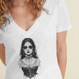 Gothic Goth Girl Woman Movie Book Art Women's Jersey Short Sleeve Deep V-Neck Tshirt