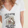 Great Pyrenees Dog Breed Life Is Better With Books And Great Women's Jersey Short Sleeve Deep V-Neck Tshirt Great Pyrenees Dog Breed Life Is Better With Books And Great Women's Jersey Short Sleeve Deep V-Neck Tshirt