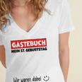 Guest Book Wir Waren Dabei Mein 57 Geburtstag German Women's Jersey Short Sleeve Deep V-Neck Tshirt