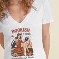 Halloween Bookish Witchy Book Club Hot Girls Read Women's Jersey Short Sleeve Deep V-Neck Tshirt Halloween Bookish Witchy Book Club Hot Girls Read Women's Jersey Short Sleeve Deep V-Neck Tshirt