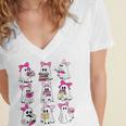 Halloween Pink Ghost Read More Books Spooky Boo Teacher Kids Women's Jersey Short Sleeve Deep V-Neck Tshirt
