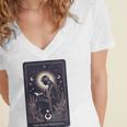 High Priestess Tarot Art Celestial Mystic Book Lover Women's Jersey Short Sleeve Deep V-Neck Tshirt High Priestess Tarot Art Celestial Mystic Book Lover Women's Jersey Short Sleeve Deep V-Neck Tshirt