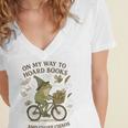 On My Way To Hoard Books And Cause Chaos Tom Foolery Women's Jersey Short Sleeve Deep V-Neck Tshirt On My Way To Hoard Books And Cause Chaos Tom Foolery Women's Jersey Short Sleeve Deep V-Neck Tshirt