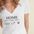 Home Stead School Grown Flowers Book Chicken Women's Jersey Short Sleeve Deep V-Neck Tshirt