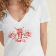 Horny Bull Romance Reader Shirt Spicy Books Bull Pun Women's Jersey Short Sleeve Deep V-Neck Tshirt Horny Bull Romance Reader Shirt Spicy Books Bull Pun Women's Jersey Short Sleeve Deep V-Neck Tshirt