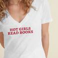 Hot Girls Read Books Book Lovers Women's Jersey Short Sleeve Deep V-Neck Tshirt Hot Girls Read Books Book Lovers Women's Jersey Short Sleeve Deep V-Neck Tshirt