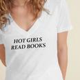 Hot Girls Read Books Confident Reading Bookworm Girl Women's Jersey Short Sleeve Deep V-Neck Tshirt Hot Girls Read Books Confident Reading Bookworm Girl Women's Jersey Short Sleeve Deep V-Neck Tshirt