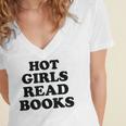 Hot Girls Read Books Lover Bookworm Librarian Book Reading Women's Jersey Short Sleeve Deep V-Neck Tshirt Hot Girls Read Books Lover Bookworm Librarian Book Reading Women's Jersey Short Sleeve Deep V-Neck Tshirt