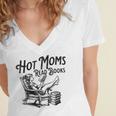 Hot Moms Read Books For Moms Book Lover Women's Jersey Short Sleeve Deep V-Neck Tshirt