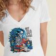 Hot Tea & Spicy Books Skeleton Reader Women's Jersey Short Sleeve Deep V-Neck Tshirt Hot Tea & Spicy Books Skeleton Reader Women's Jersey Short Sleeve Deep V-Neck Tshirt