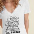 I'm With The Banned Banned Book Club Women's Jersey Short Sleeve Deep V-Neck Tshirt