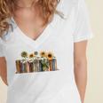 I'm With The Banned Read Banned Books Bookworm Women's Jersey Short Sleeve Deep V-Neck Tshirt