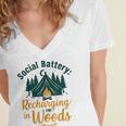 Introvert Camping Social Battery Recharging In The Woods Women's Jersey Short Sleeve Deep V-Neck Tshirt Introvert Camping Social Battery Recharging In The Woods Women's Jersey Short Sleeve Deep V-Neck Tshirt