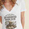 Introverted Book Club Member Anti Social Reader Women's Jersey Short Sleeve Deep V-Neck Tshirt Introverted Book Club Member Anti Social Reader Women's Jersey Short Sleeve Deep V-Neck Tshirt