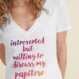 Introverted Willing To Discuss Papitese Introvert Women's Jersey Short Sleeve Deep V-Neck Tshirt Introverted Willing To Discuss Papitese Introvert Women's Jersey Short Sleeve Deep V-Neck Tshirt