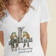 It's A Good Day To Read A Book Frog Toad Women's Jersey Short Sleeve Deep V-Neck Tshirt