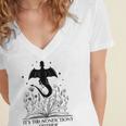 It's Too Nonfictiony Outside Book Dragon Reading Fantasy Era Premium Tri-Blend Women's Jersey Short Sleeve Deep V-Neck Tshirt